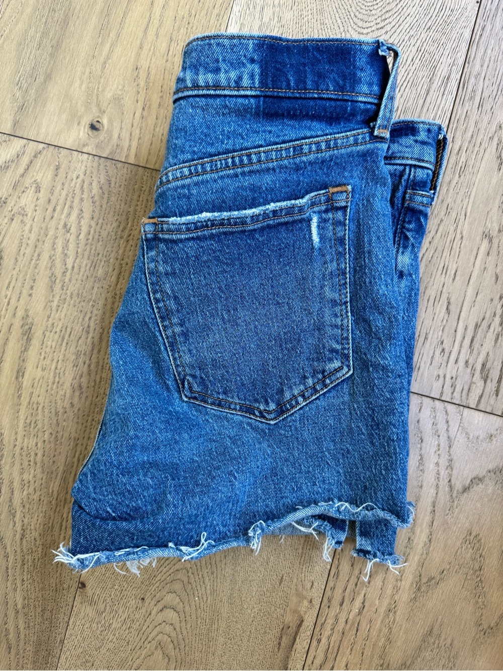 Abercrombie & Fitch Medium Blue Denim Cutoff Shorts - Picture 3 of 4